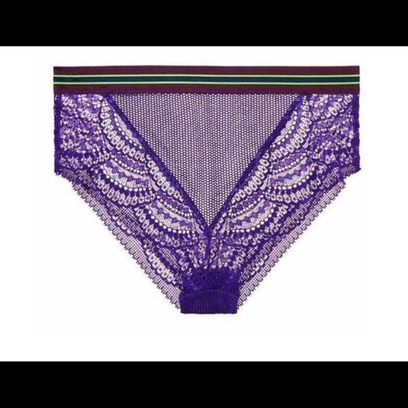 Victoria's Secret High-Waist Lace Panty Very Sexy Cheeky Banded Purple - Picture 6 of 6